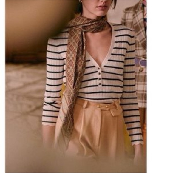 Sézane RARE Lou Jumper in Ecru/Black Size XS - Picture 4 of 6